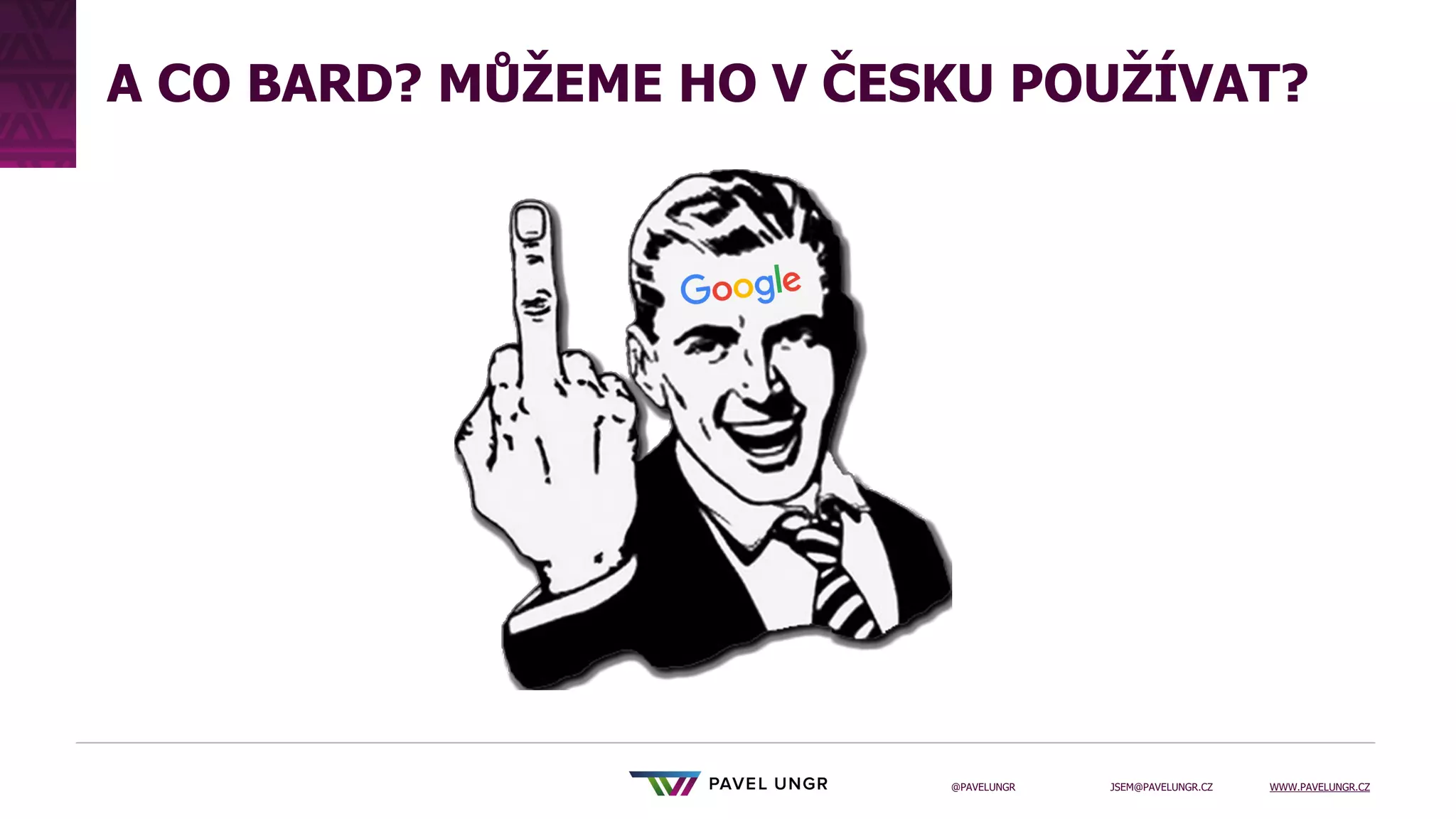 JSEM@PAVELUNGR.CZ WWW.PAVELUNGR.CZ
@PAVELUNGR
A CO BARD? MŮŽEME HO V ČESKU POUŽÍVAT?
 