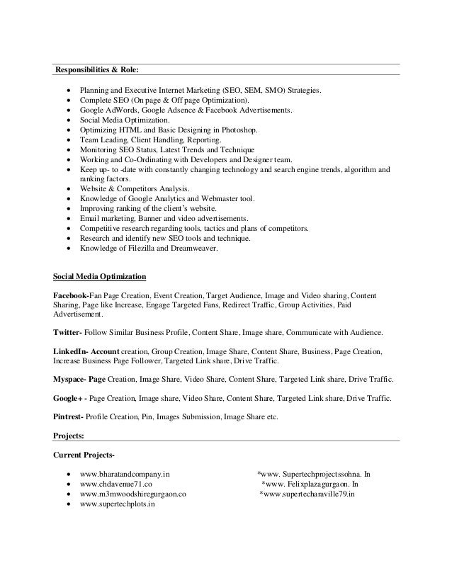 seo resumes