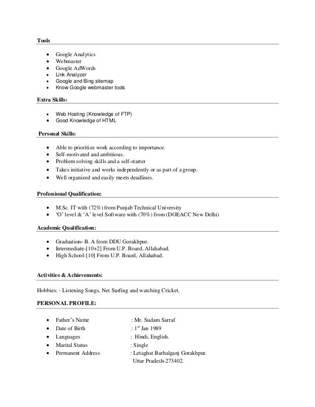 google analytics resumes