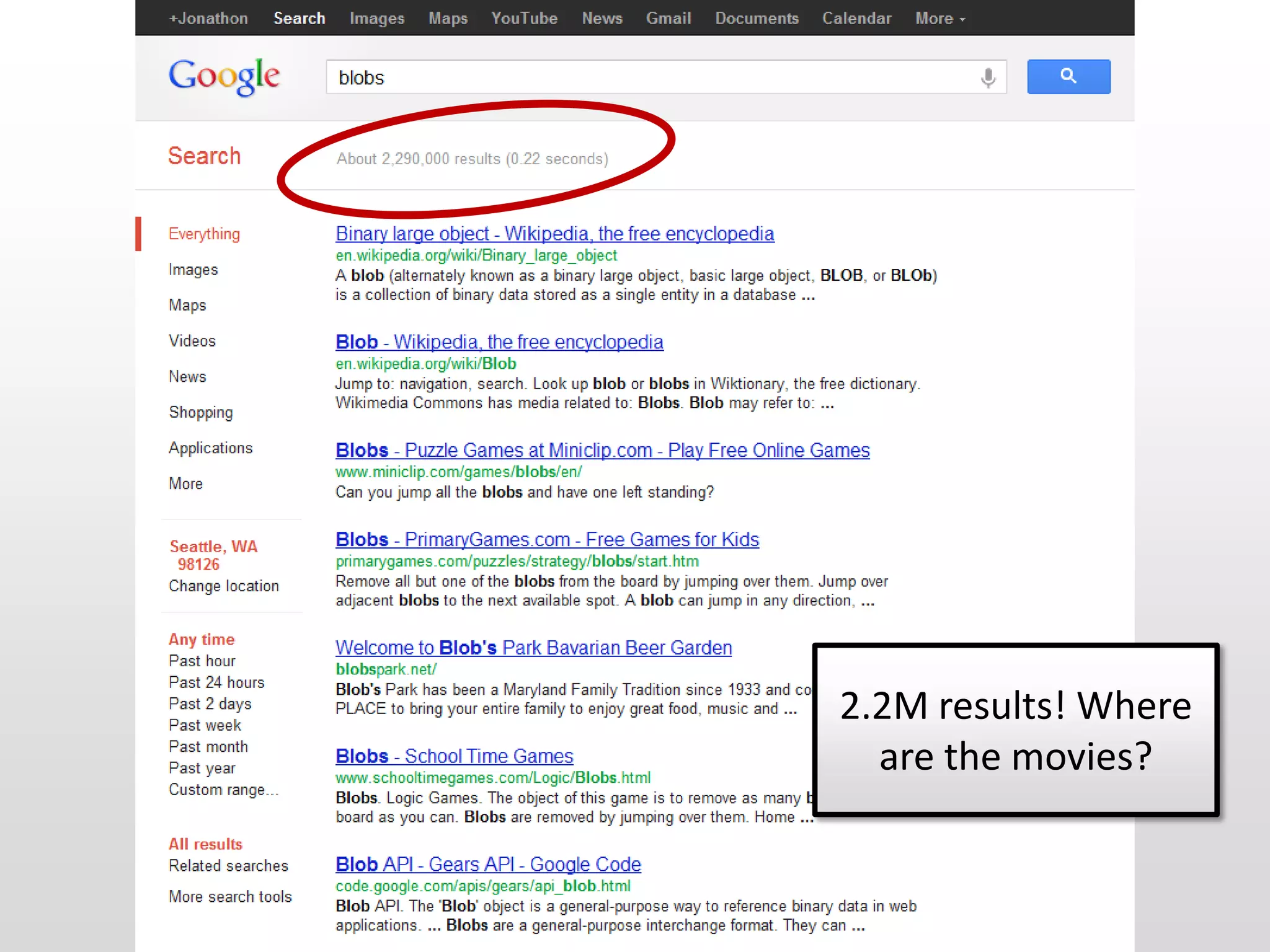 2.2M results! Where
  are the movies?
 