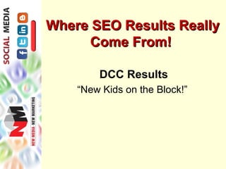 Where SEO Results Really
      Come From!

        DCC Results
    “New Kids on the Block!”
 