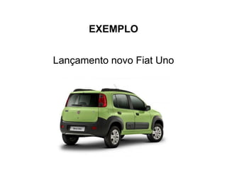 EXEMPLO


Lançamento novo Fiat Uno
 