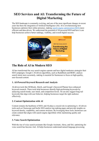SEO Services and AI: Transforming the Future of Digital Marketing | PDF