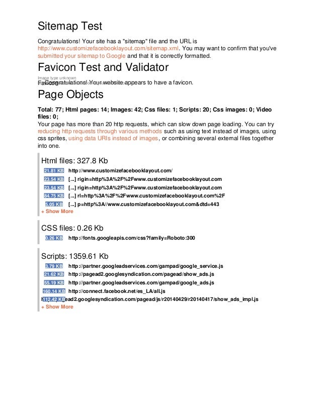 seo analisys of www customizefacebooklayout com