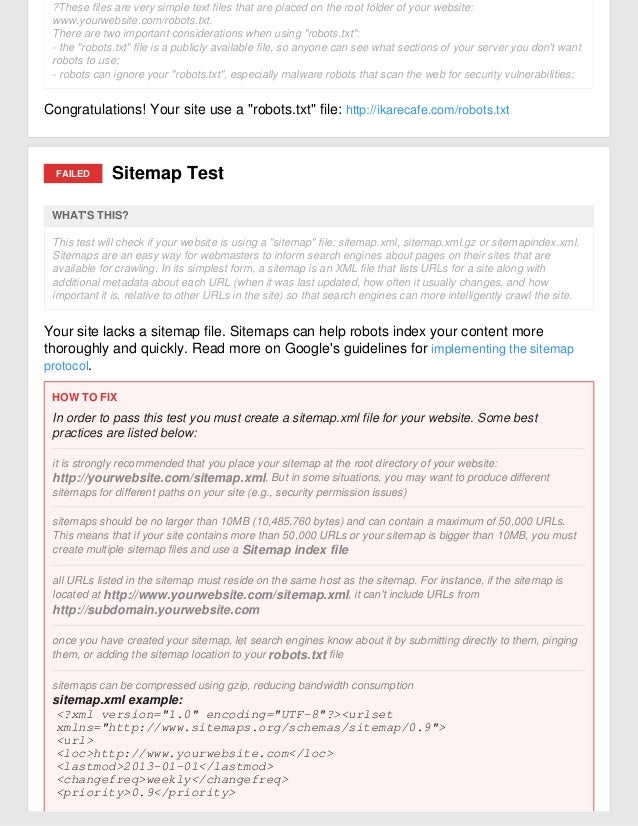 seo site audit sample report which you must have to check