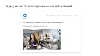 Legacy version of home page was unclear and unfocused
 