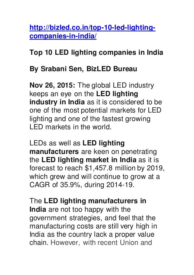 Top 10 Led Manufacturers In India
