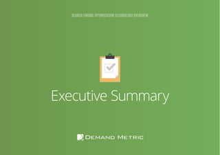 Executive Summary
SEARCH ENGINE OPTIMIZATION TECHNOLOGY OVERVIEW
 