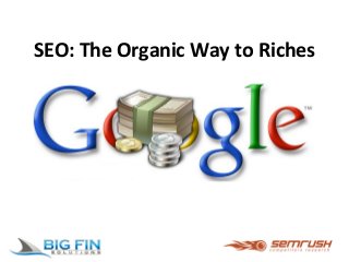 SEO: The Organic Way to Riches 
 