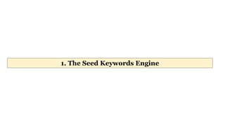 1. The Seed Keywords Engine
 