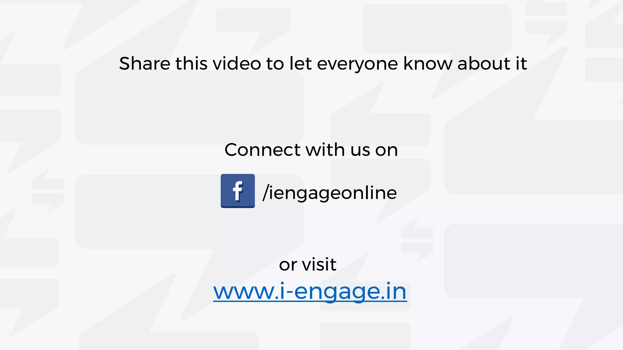 Share this video to let everyone know about it
Connect with us on
/iengageonline
or visit
www.i-engage.in
 