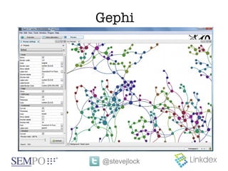 Gephi
=> Rapportive, Streak, Boomerang,




                   @stevejlock
 
