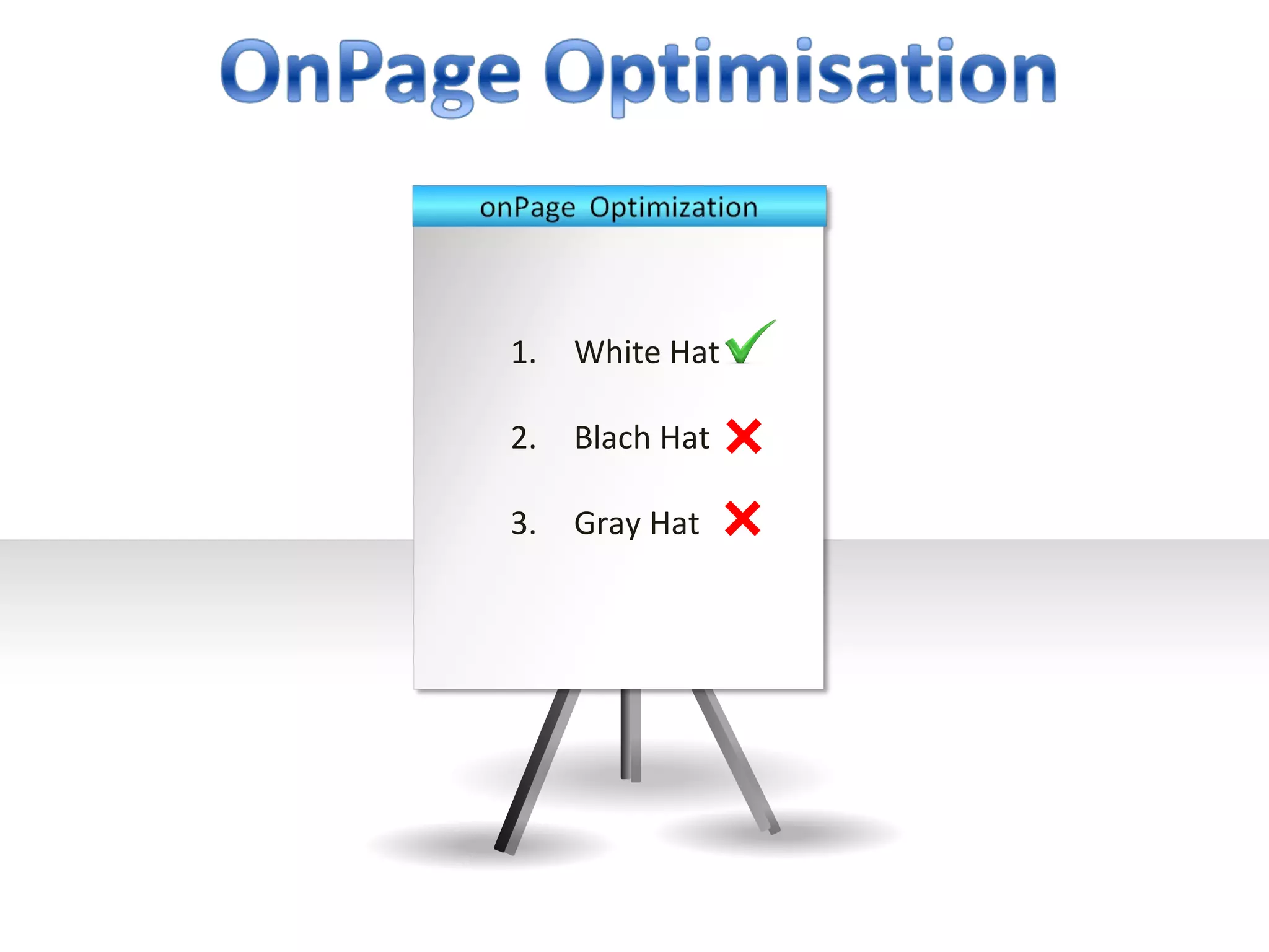 1.   White Hat

2.   Blach Hat

3.   Gray Hat
 