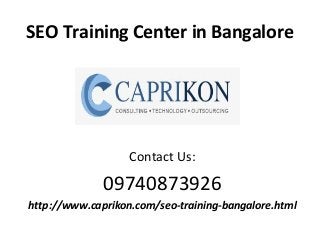 SEO Training Center in Bangalore
Contact Us:
09740873926
http://www.caprikon.com/seo-training-bangalore.html
 