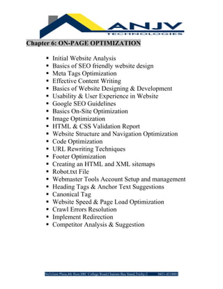 Seo training syllabus | PDF