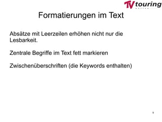 Die Headline besteht aus höchsten 8 Wörtern! 