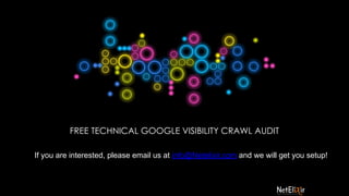 If you are interested, please email us at info@Netelixir.com and we will get you setup!
FREE TECHNICAL GOOGLE VISIBILITY CRAWL AUDIT
 