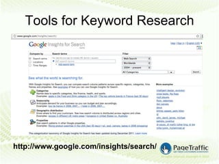 Tools for Keyword Research




http://www.google.com/insights/search/
 