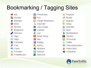 Bookmarking / Tagging Sites
 