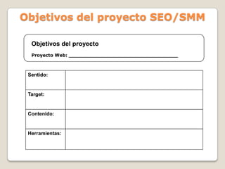 Objetivos del proyecto SEO/SMMObjetivos del proyectoProyecto Web: ___________________________________