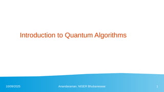 Introduction to Quantum Algorithms for beginers | PDF