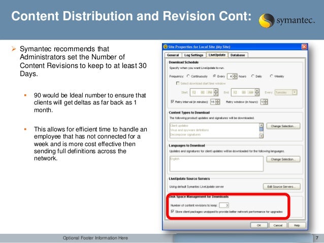 symantec endpoint manager change clients gup