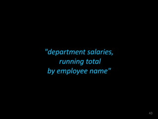 "department salaries,
running total
by employee name"
43
 