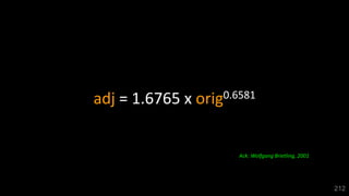 adj = 1.6765 x orig0.6581
212
Ack: Wolfgang Brietling, 2001
 