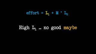 High L1 ... no good maybe
effort = L1 + M * L2
 