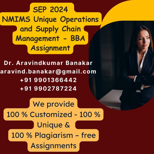SEP 2024 NMIMS Unique Operations and Supply Chain Management BBA