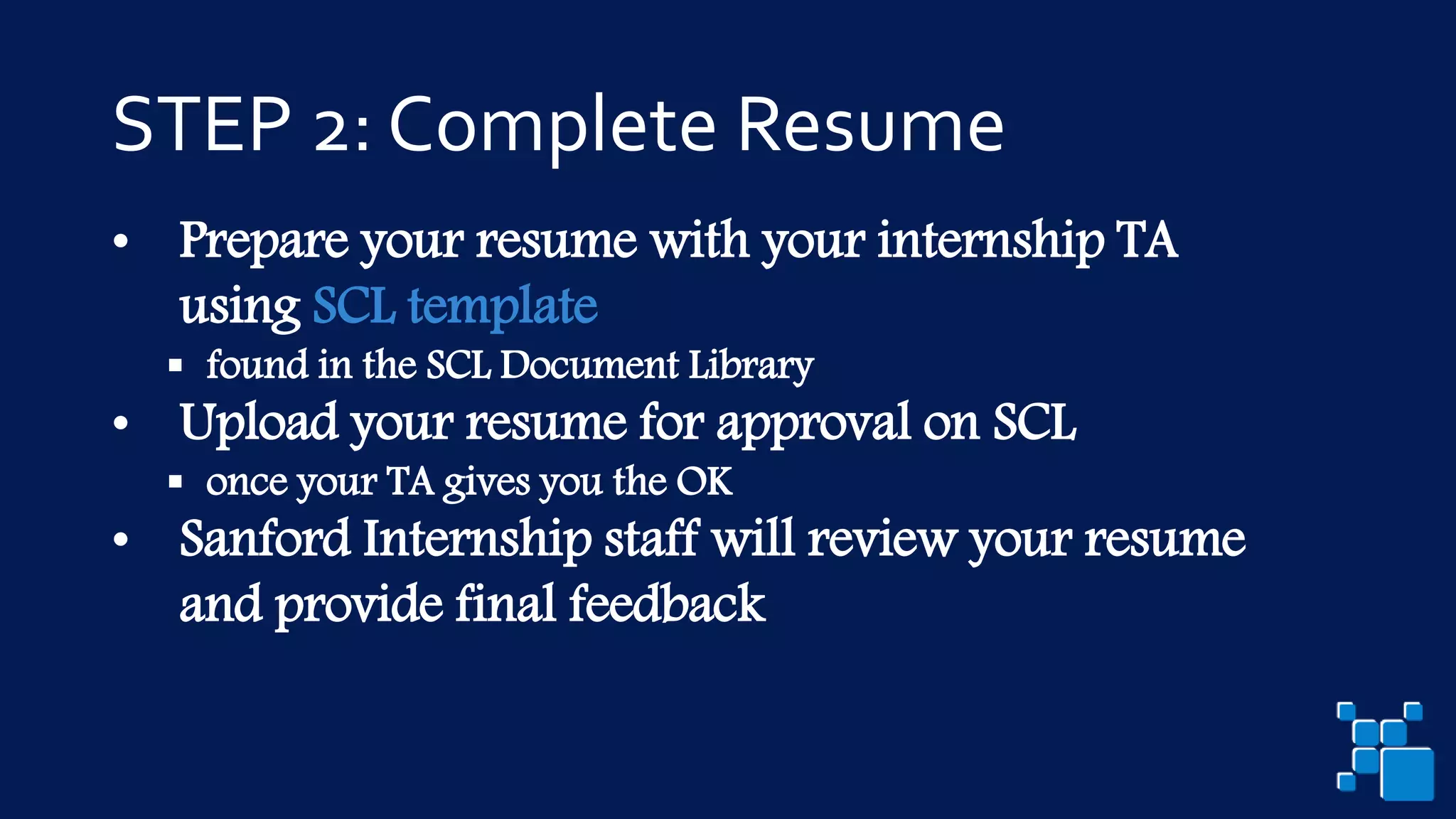 Undergraduate Internship Guide Ppt