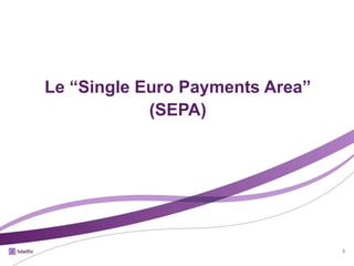 Le “Single Euro Payments Area”
            (SEPA)




                                 1
 