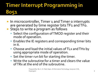 Programming Timer Interrupts Unit 5_Interrupt programming in 8051 micro controller - part 2 | PDF
