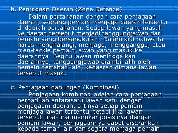 Sepak bola = pola penterangan+pertahanan perwasitan