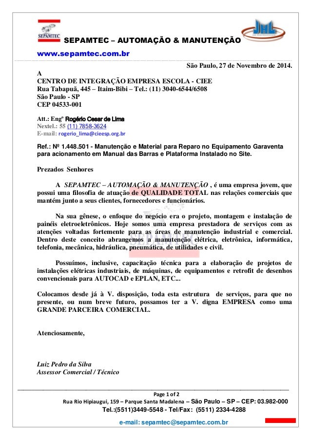 Sepamtec projeto ciee - itaim-bibi - proposta comercial 