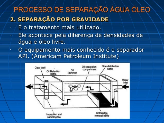 Separacao agua-oleo