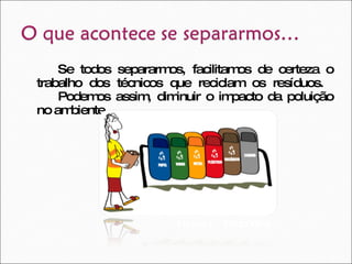 Se todos separarmos, facilitamos de certeza o trabalho dos técnicos que reciclam os resíduos. Podemos assim, diminuir o impacto da poluição no ambiente. Figura 6 -  Ecopontos 