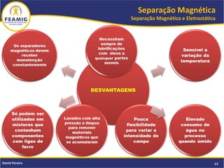 Separação Magnética
Separação Magnética e Eletrostática
64Daniel Pereira
 