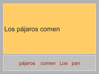 Los pájaros comen

pájaros

comen Los pan

 