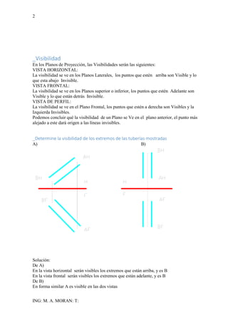 2
ING: M. A. MORAN: T:
_Visibilidad
En los Planos de Proyección, las Visibilidades serán las siguientes:
VISTA HORIZONTAL:...