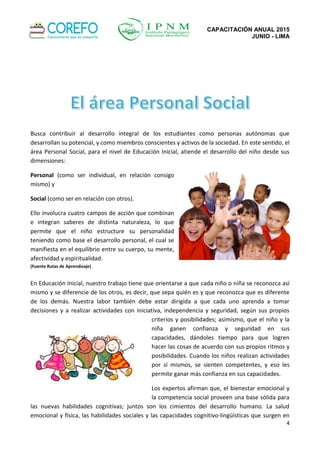 DESARROLLO PERSONAL, SOCIAL Y EMOCIONAL | PDF