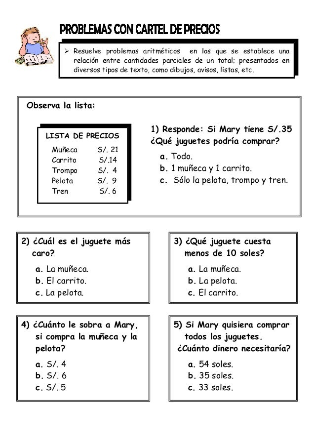 Ejercicios Matematicos Para 2° Grado