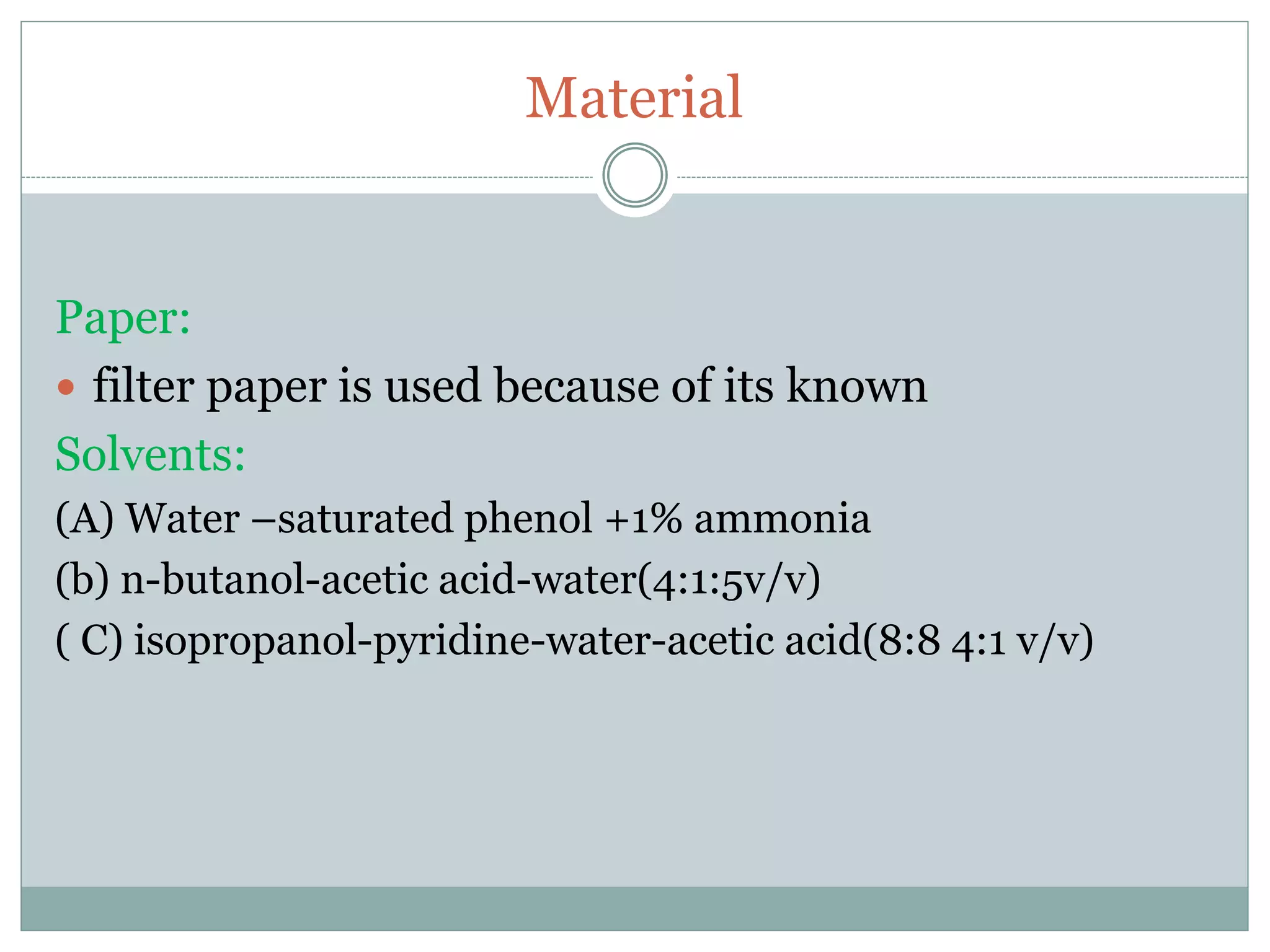 Separation ofsugarthroughpaperchromatography PPT