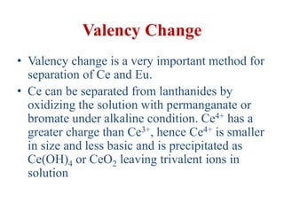 Valency Method Separation of Lanthanides/ Lanthanides and Actinides | PDF