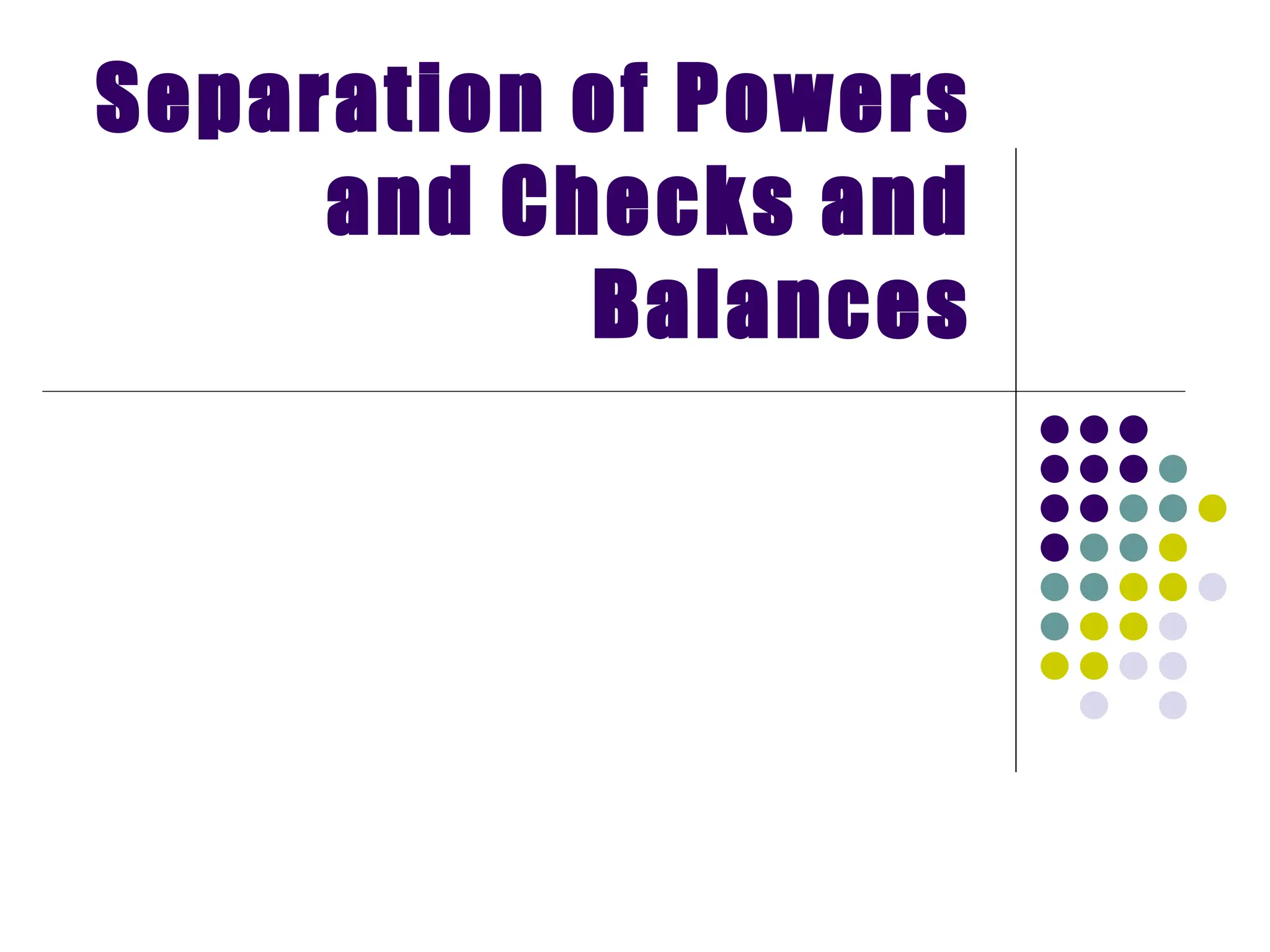 Separation of Powers and Checks and Balances 