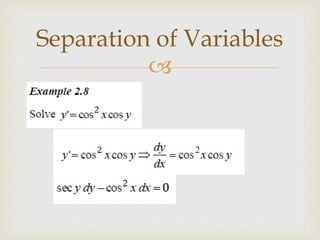 Separation of variables | PPTX