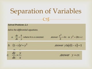 Separation of variables | PPTX