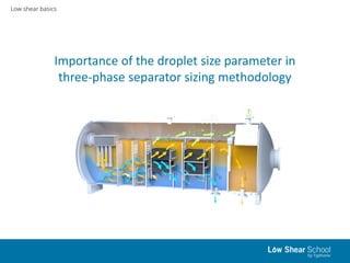 Low shear basics
Importance of the droplet size parameter in
three-phase separator sizing methodology
 