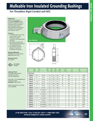 SEPCO Steel Electric Conduit & Cable Fittings - Rigid IMC Fittings | PDF