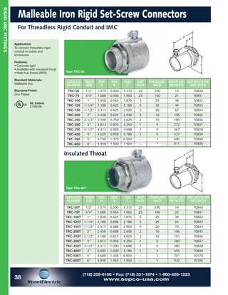 Irc Rigid Pipe SEPCO Steel Electric Conduit & Cable Fittings - Rigid IMC Fittings | PDF